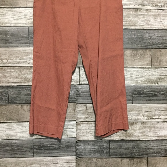 J Jill Linen Stretch Pants Cropped Women’s 2P (Inseam 21) Brown Red Casual - Picture 6 of 10